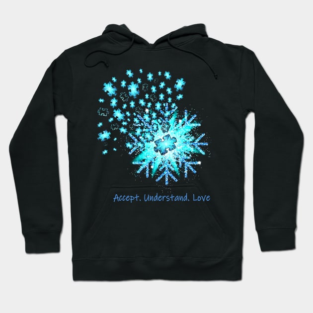 Snowflake Accept Understand Love Autism Awareness Hoodie by Ripke Jesus